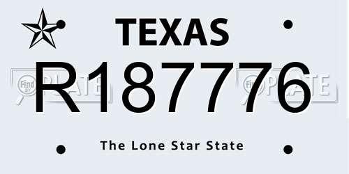 R187776 Texas License Plate