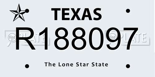 R188097 Texas License Plate