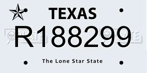 R188299 Texas License Plate