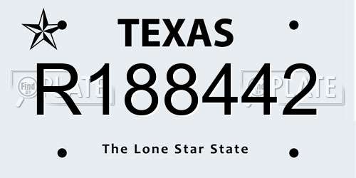 R188442 Texas License Plate