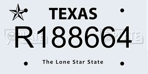 R188664 Texas License Plate