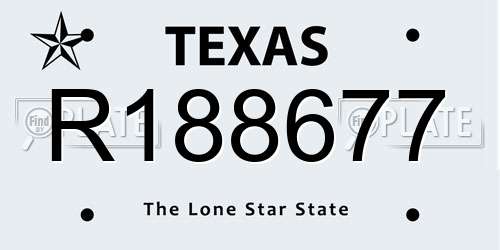 R188677 Texas License Plate