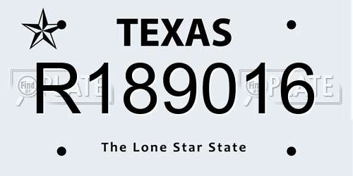 R189016 Texas License Plate