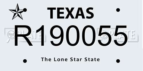 R190055 Texas License Plate
