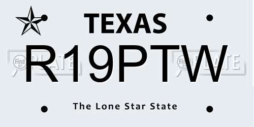R19PTW Texas License Plate