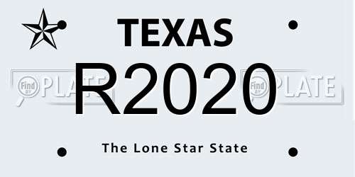 R2020 Texas License Plate