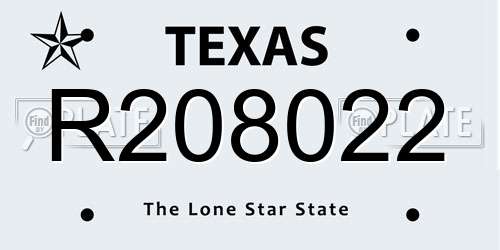 R208022 Texas License Plate
