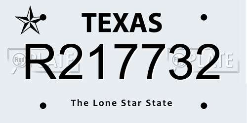 R217732 Texas License Plate