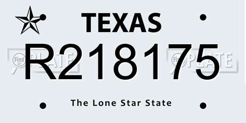 R218175 Texas License Plate