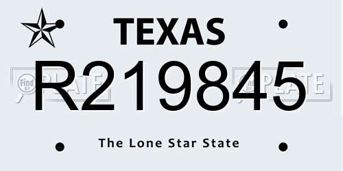 R219845 Texas License Plate