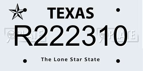R222310 Texas License Plate