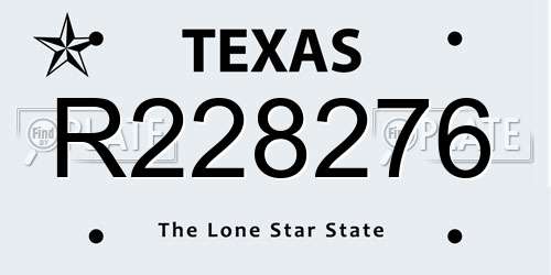 R228276 Texas License Plate
