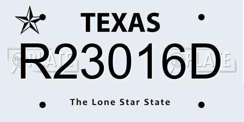 R23016D Texas License Plate