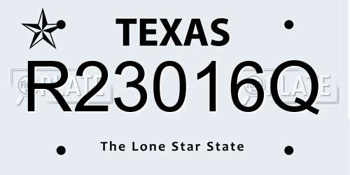 R23016Q Texas License Plate