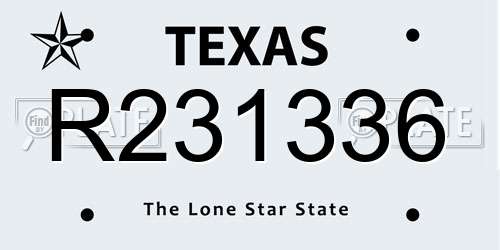R231336 Texas License Plate