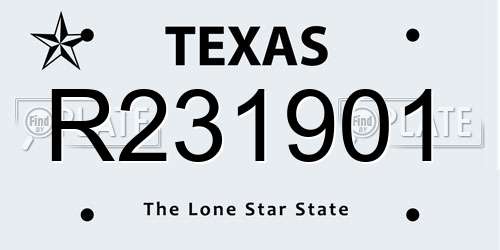 R231901 Texas License Plate