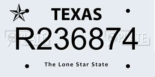 R236874 Texas License Plate