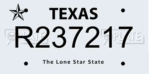 R237217 Texas License Plate
