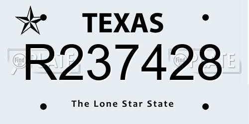 R237428 Texas License Plate