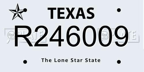 R246009 Texas License Plate
