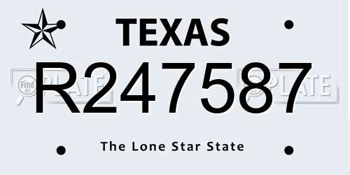 R247587 Texas License Plate