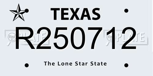 R250712 Texas License Plate
