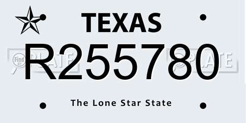 R255780 Texas License Plate