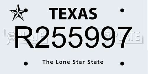 R255997 Texas License Plate