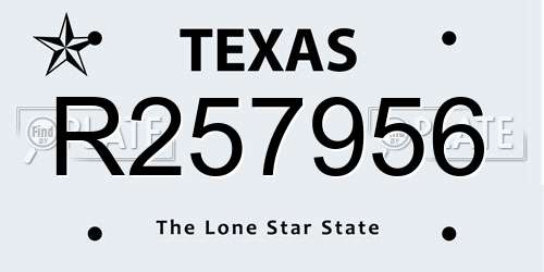 R257956 Texas License Plate