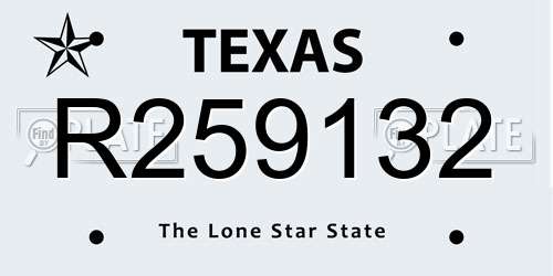 R259132 Texas License Plate