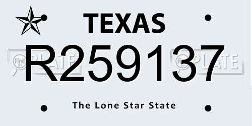 R259137 Texas License Plate