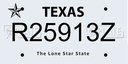 R25913Z Texas License Plate