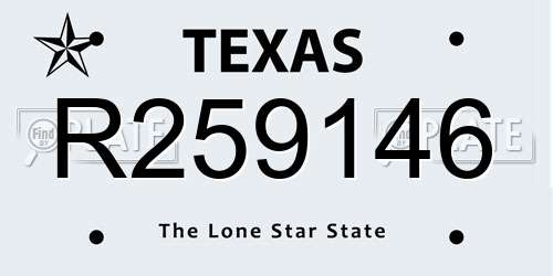 R259146 Texas License Plate