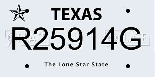R25914G Texas License Plate