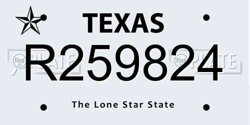 R259824 Texas License Plate
