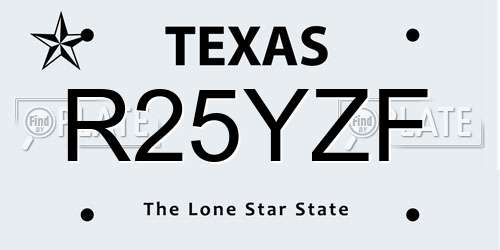 R25YZF Texas License Plate