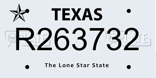 R263732 Texas License Plate