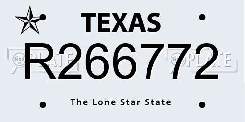 R266772 Texas License Plate