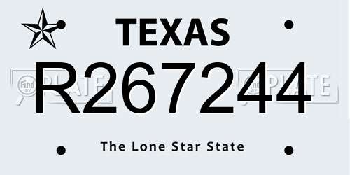 R267244 Texas License Plate