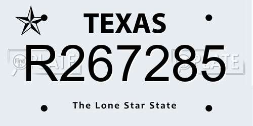 R267285 Texas License Plate