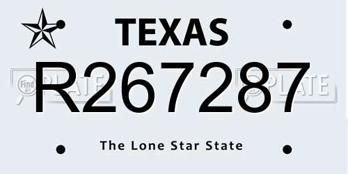 R267287 Texas License Plate