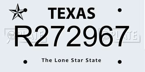 R272967 Texas License Plate