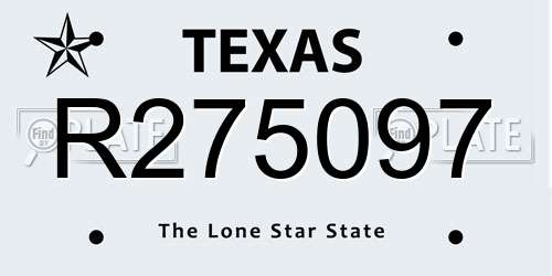 R275097 Texas License Plate