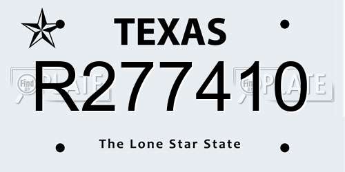 R277410 Texas License Plate