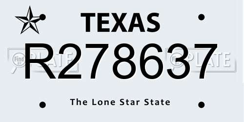 R278637 Texas License Plate