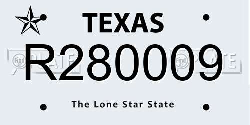 R280009 Texas License Plate