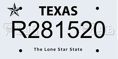 R281520 Texas License Plate