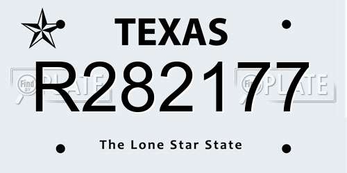 R282177 Texas License Plate