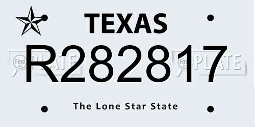 R282817 Texas License Plate