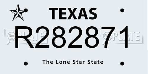 R282871 Texas License Plate